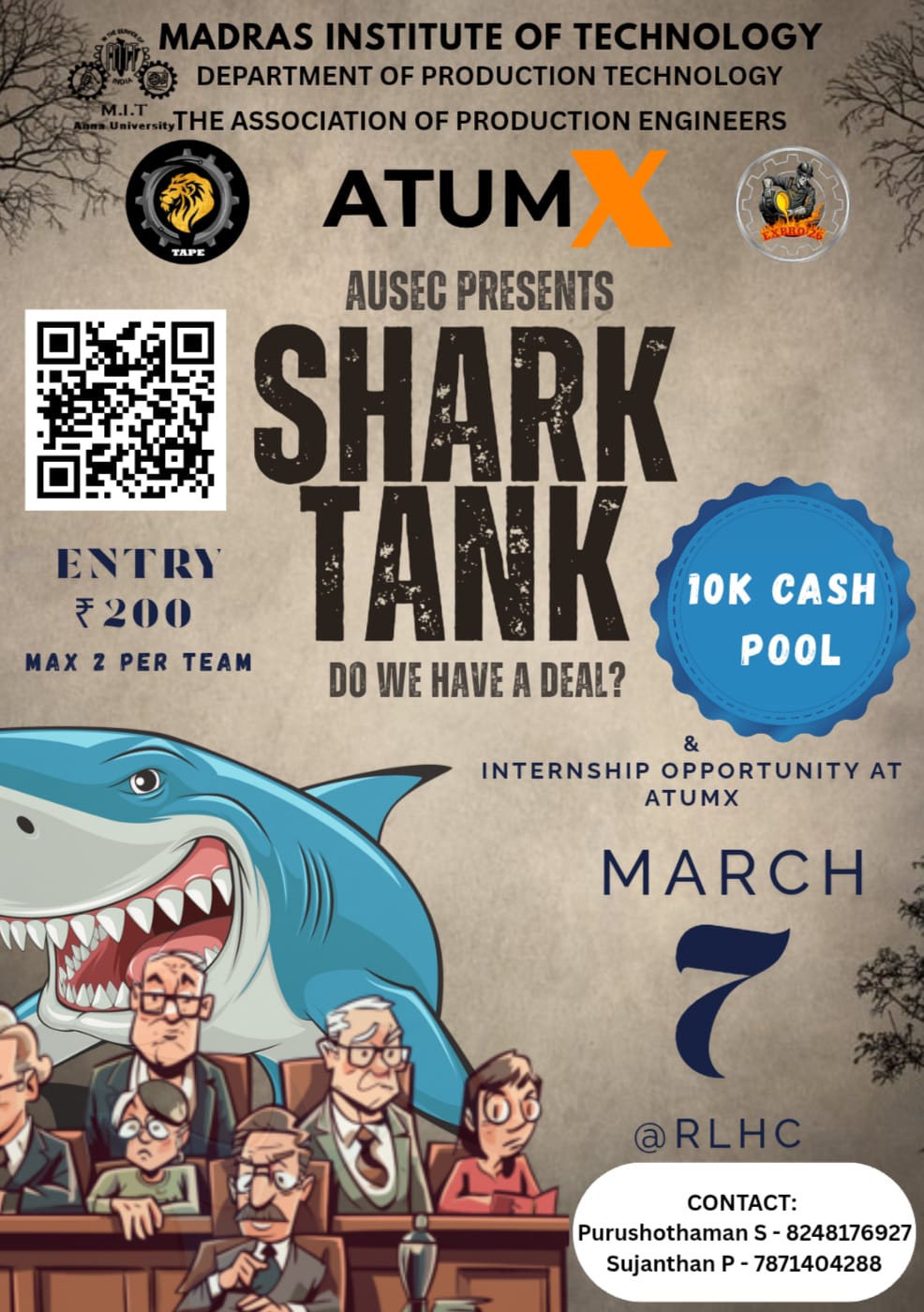 EXPRO '26 - SHARK TANK 2026 Technical Event Poster 